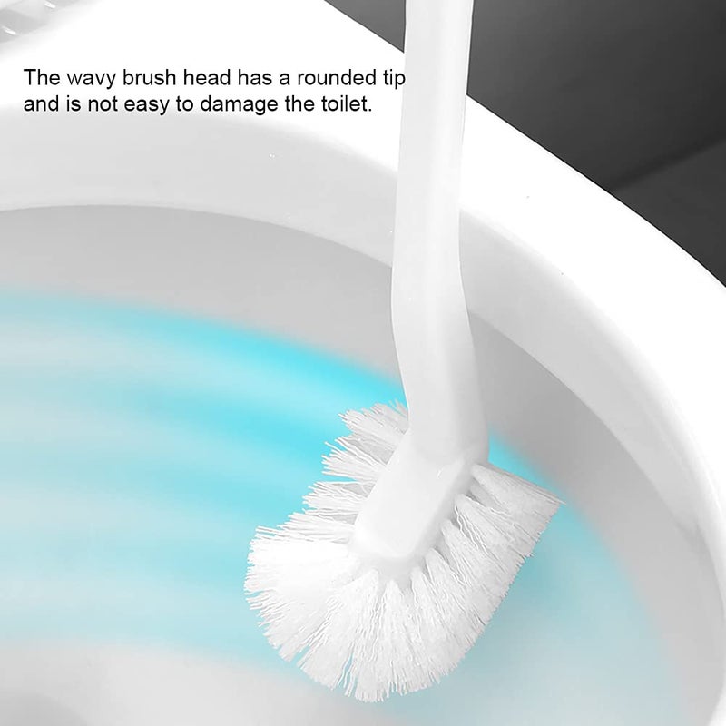 Baffect Curved Toilet Brush Plastic Long Antislip Grip Handle Toilet Cleaning Brushes Strong Decontamination Hanging Portable Toilet Bowl Brush Bathroom Accessories - Image 3